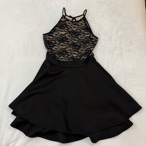 Emerald Sundae Black Lace Halter Dress. Size 1 (teen or petite)